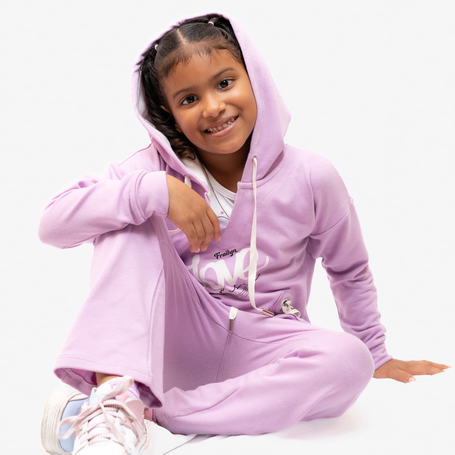 Conjunto deportivo para niña buzo con capucha - Imagen 3